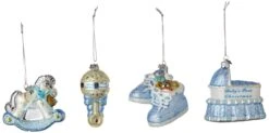 Kurt Adler Noble Gems Glass Baby Boy Ornament Set -Country Christmas Loft qjlzksnaejixsek5rljw