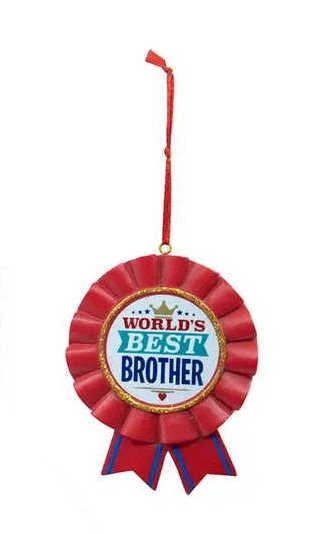 Kurt Adler Worlds Best Brother Ribbon Ornament 4 Kurt Adler Worlds Best Brother Ribbon Ornament - Image 2