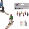 6 Piece Sitting Figurines With Skis - Red/Orange