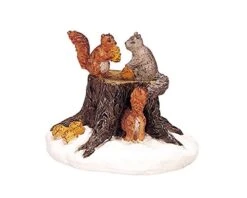 Lemax Chipmunks On Tree Stump Figurine