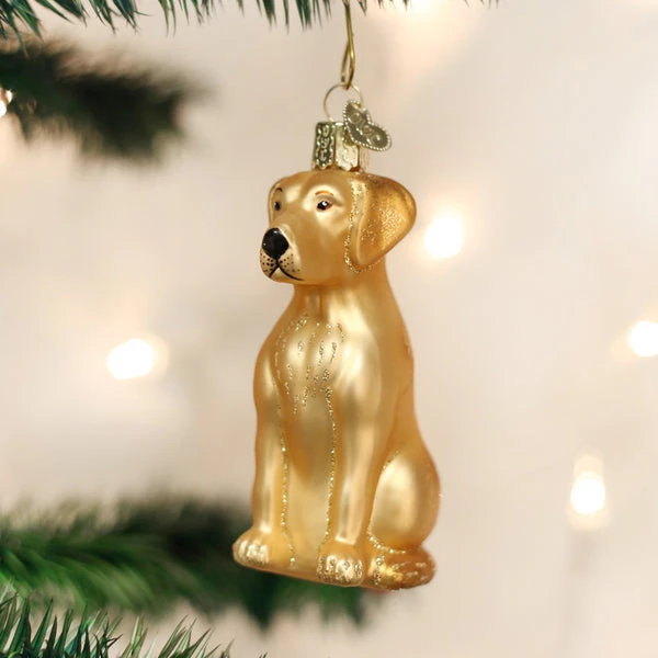 Yellow Labrador Glass Ornament 7 Yellow Labrador Glass Ornament - Image 5
