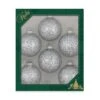 Silver Spangle 2 5/8" (67mm) Glass Ball Ornaments - Set Of 6 -Country Christmas Loft qzm534vjseebg7fhorq3