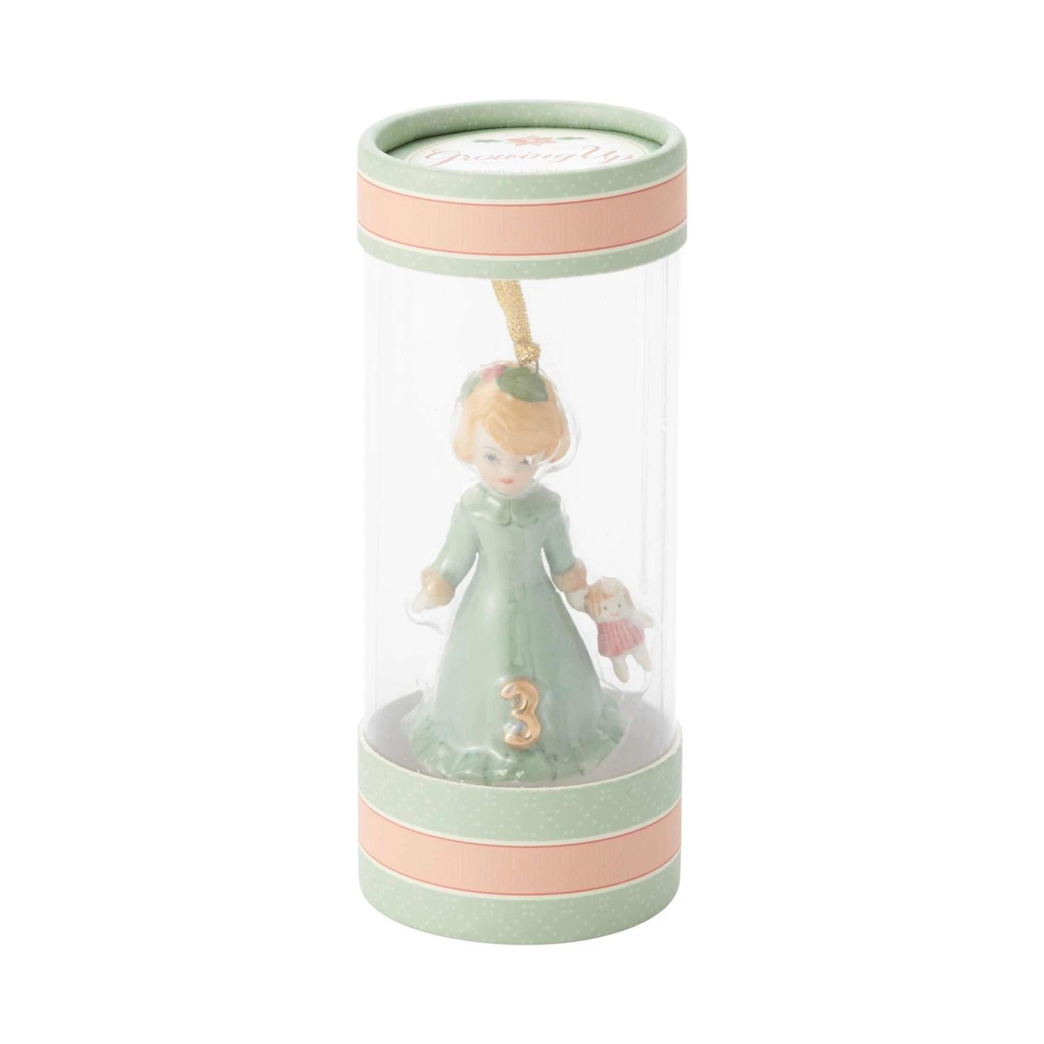 Enesco Growing Up Girl Ornament - Brunette Age 3 3 Enesco Growing Up Girl Ornament - Brunette Age 3