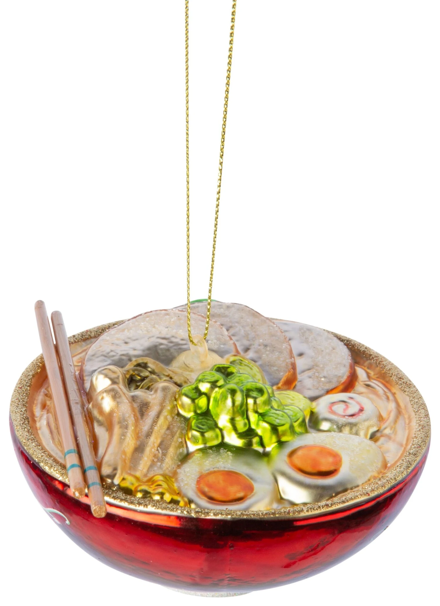 Blown Glass Noodle Bowl Ornament 3 Blown Glass Noodle Bowl Ornament