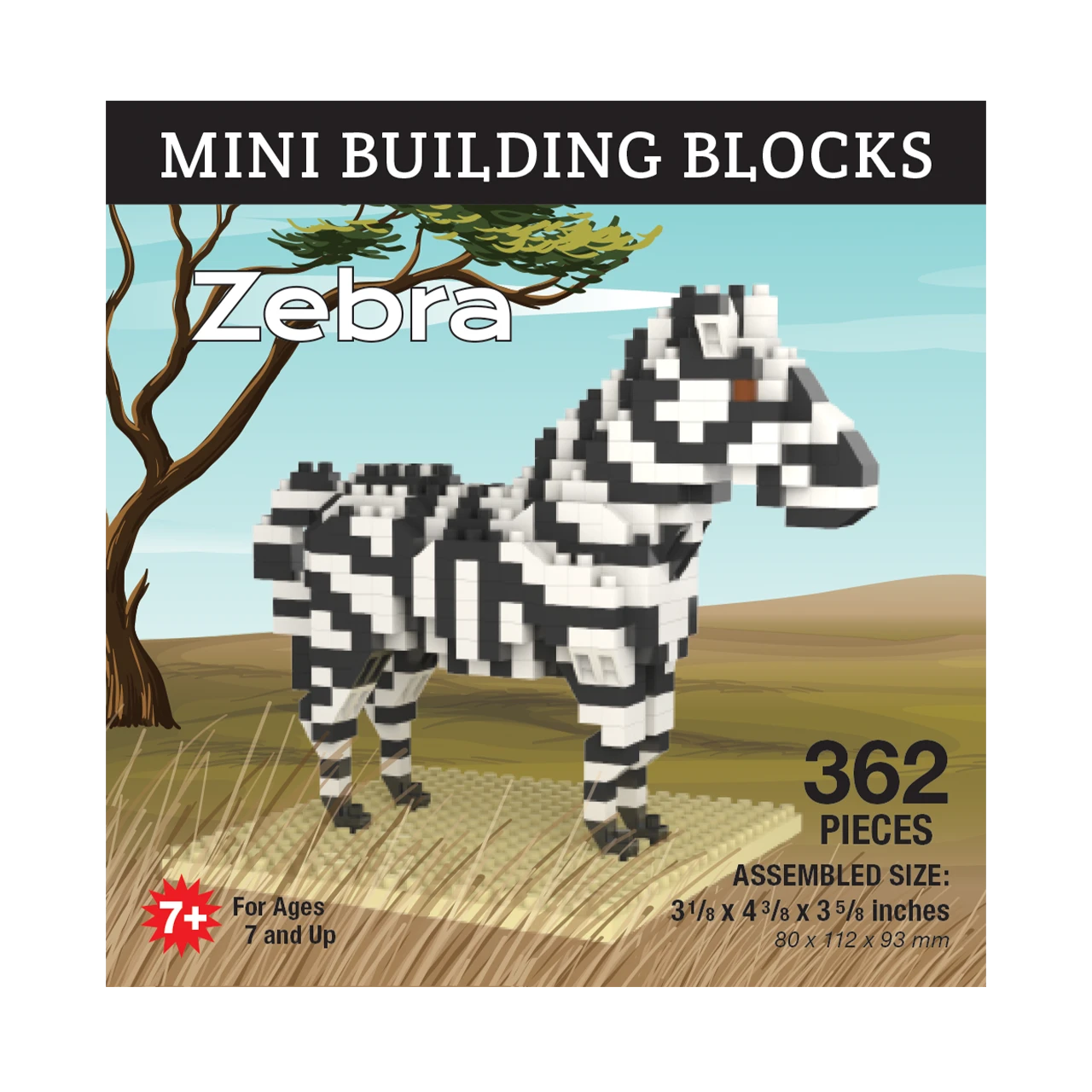 Mini Building Blocks - Zebra 3 Mini Building Blocks - Zebra