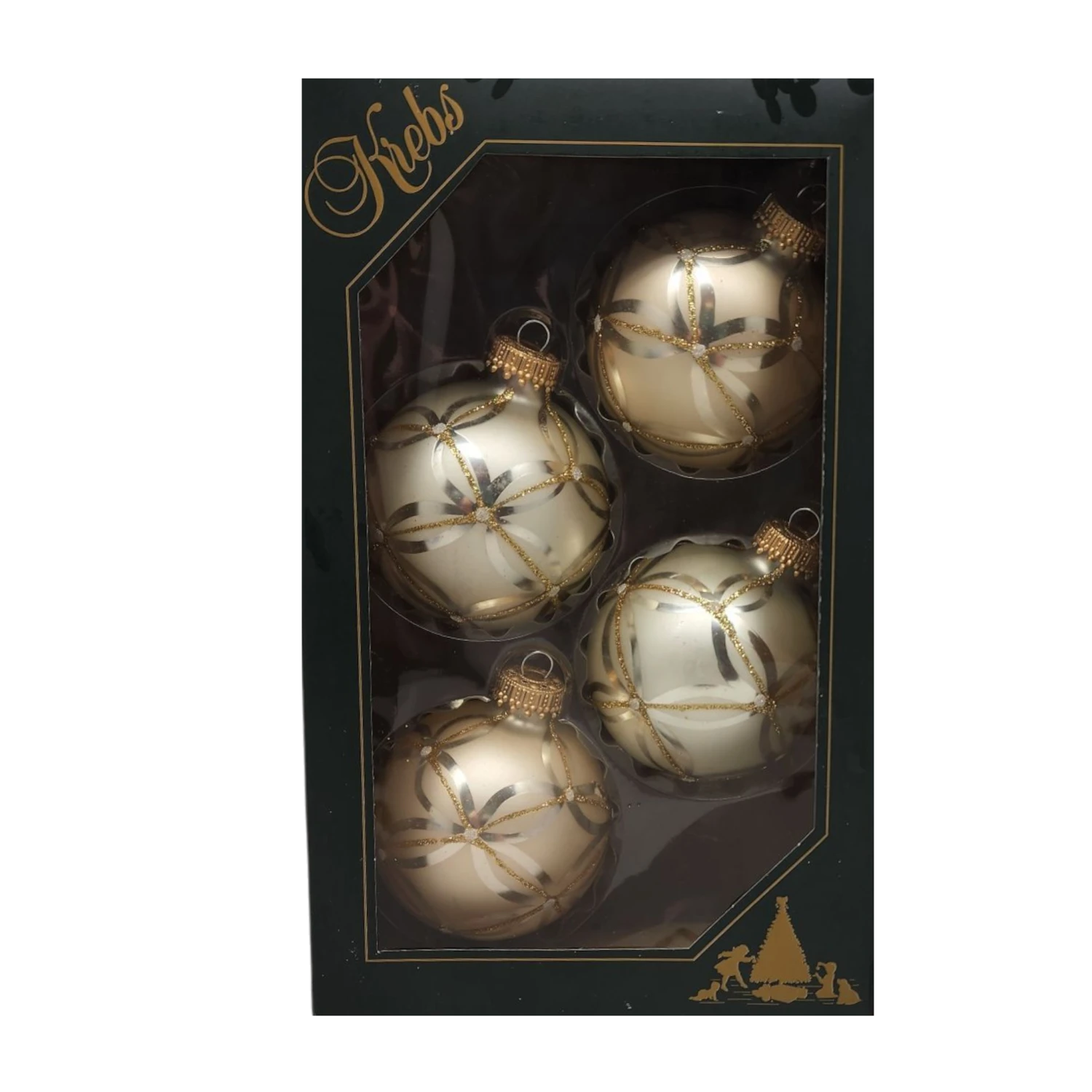 Krebs Value Glass Ornament 4 Pack - Glistening Elegance 3 Krebs Value Glass Ornament 4 Pack - Glistening Elegance