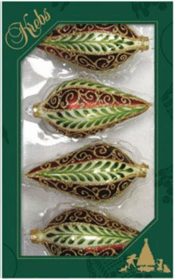 Chablis Gold Drop Shapes With Vertical Leaves And Scrolls - -Country Christmas Loft rdvhcnanhuwypojquwut