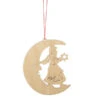 Wooden Holiday Icon Ornament - Crescent Moon - Angel