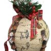 Burlap Ball Holiday Ornament - Red Black And Gold Ribbon -Country Christmas Loft rgmazdi6rhwzs2t7aqqu