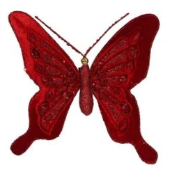 Velvet Red Butterfly Clip -Country Christmas Loft rhvv8qeuipgfhmyuhidb