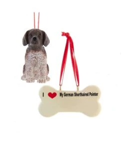 Kurt Adler I Love My German Shorthaired Pointer With Dog Bone Ornaments -Country Christmas Loft rkgv0chdwjb13njh7mzg