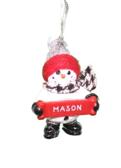 Cozy Snowman Ornament (Letters G - R) -