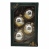 Krebs Value Glass Ball 4 Pack - Gold Sequin Snowflake On Silver -Country Christmas Loft rvxjetzusfnkbqxmy386