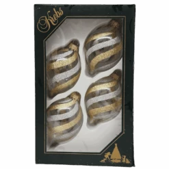 Krebs Value Glass Onion 4 Pack - Silver And Gold Swirl