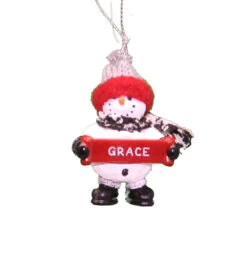 Cozy Snowman Ornament (Letters G - R) - -Country Christmas Loft safyjlvm9qk6hdfxhc5c