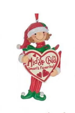 Kurt Adler Mom's Favorite Child Ornament - Girl - Middle Child