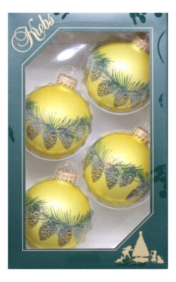 Krebs Value Glass Ball 4 Pack - Gold Pine Garland