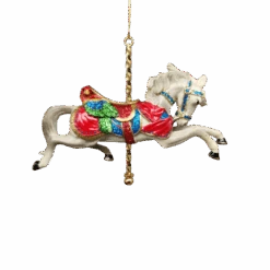 Kurt Adler Resin Carousel Assortment Ornament - White Horse
