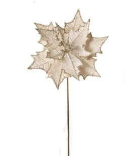 Holiday Poinsettia With Glitter Accent - Platinum