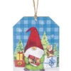 Wooden Plaid Gift Tag Ornament - Do Not Open Until December 25th