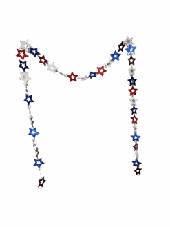 Patriotic Holgraphic Star Garland - 9 Feet -Country Christmas Loft tqlpotryxnblcru5nlag