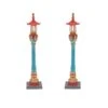 Department 56 Chinatown Post Lamps - 2 Piece Set
