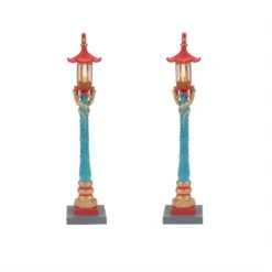 Department 56 Chinatown Post Lamps - 2 Piece Set