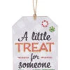 Wooden Plaid Gift Tag Ornament - A Little Treat For Someone Sweet