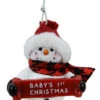 Cozy Snowman Ornament - Baby's First Christmas -Country Christmas Loft uyrl2wrdb3p7nnysswzv
