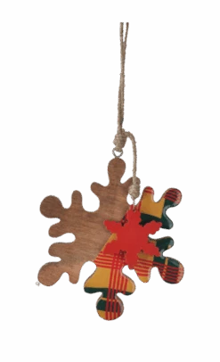 Large Wood Plaid Snowflake Ornament - -Country Christmas Loft villlxj6xwrunj28h4sg