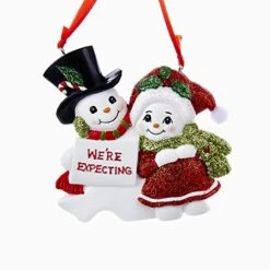 Kurt Adler Snow We're Expecting Family Ornament