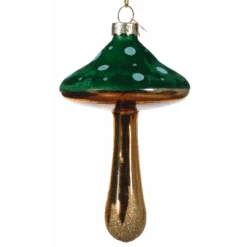 Gold Stem Glass Mushroom Ornament -