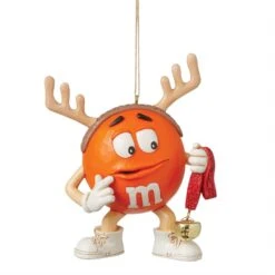 M&M'S Orange Character With Reindeer Antlers