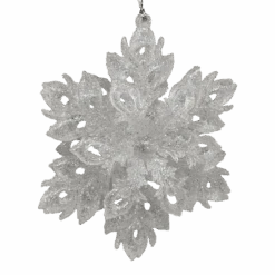 Frosted White Snowflake Ornament - 5 Inch