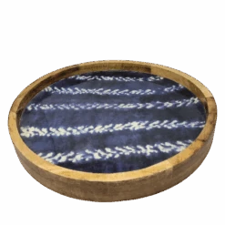 Blue Indigo Wood Server Tray