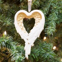 Roman Wrapped In Angel's Wings Heart Gilded Porcelain Ornament -Country Christmas Loft wgwmivqb7qexblwocnkx