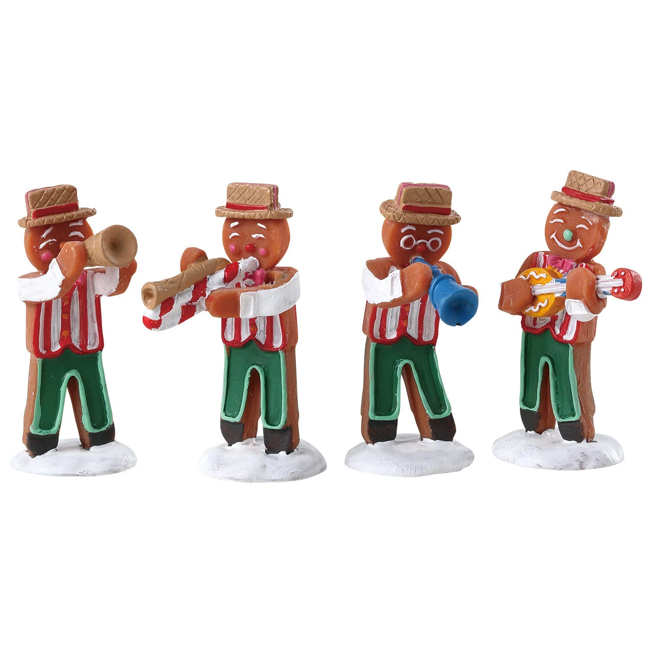 Lemax Gingerbread Jazz, Set Of 4 3 Lemax Gingerbread Jazz, Set Of 4