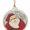 Wooden Circle Glittered Ornament - Santa Ho Ho Ho -Country Christmas Loft wqrqv7siqfyj6ejioaas