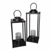 Modern Metal Pillar Lanterns - 2 Piece Set -Country Christmas Loft wrudyxgio6hiqxgj3uwx