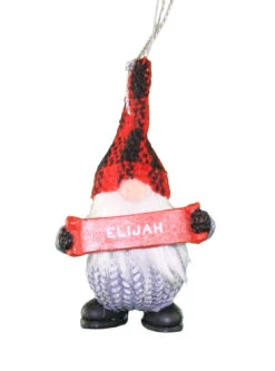 Personalized Gnome Ornament (Letters A-I) - Elijah
