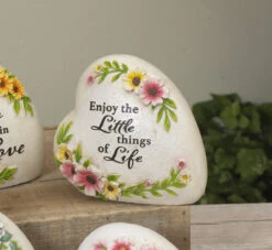 Resin Inspirational Heart Stone - Enjoy The Little Things Of Life -Country Christmas Loft x1kuds4teowkm2oj3c7p