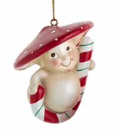 Candy Cane Mushroom Ornament - Skating