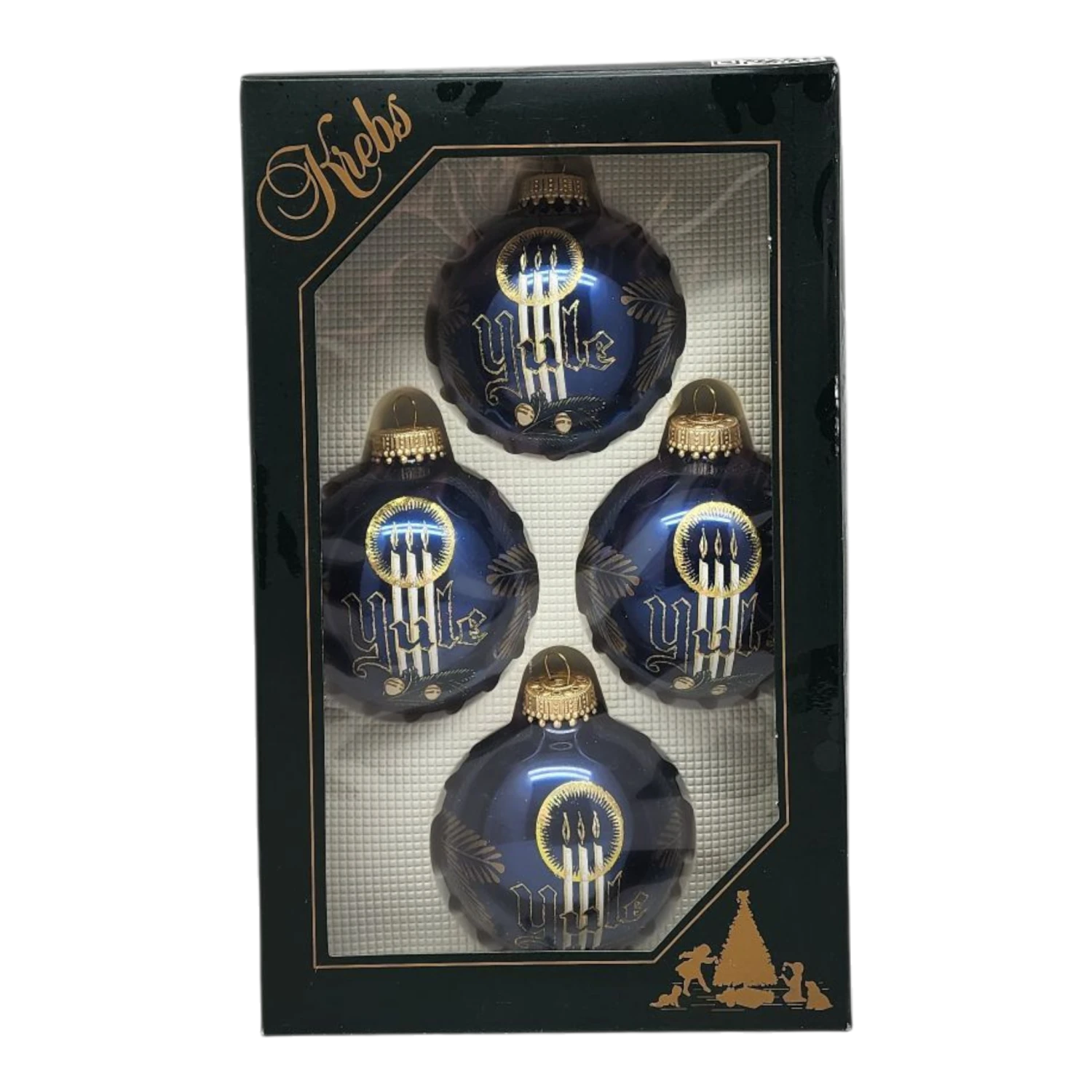 Krebs Value Glass Ball 4 Pack - Yule Tide 3 Krebs Value Glass Ball 4 Pack - Yule Tide