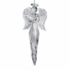 Kurt Adler Angel Finial Glass Ornament - Holding A Heart