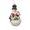 Bellissimo Glass Snowman With Owl Ornament -Country Christmas Loft xrzwyoig9mmo1usfsad5