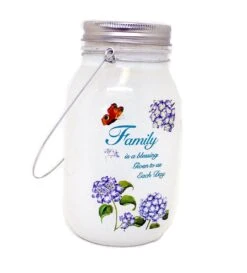 7 Inch Lighted Frosted Glass Jar - -Country Christmas Loft xvus060yibyqvbtvkxoo