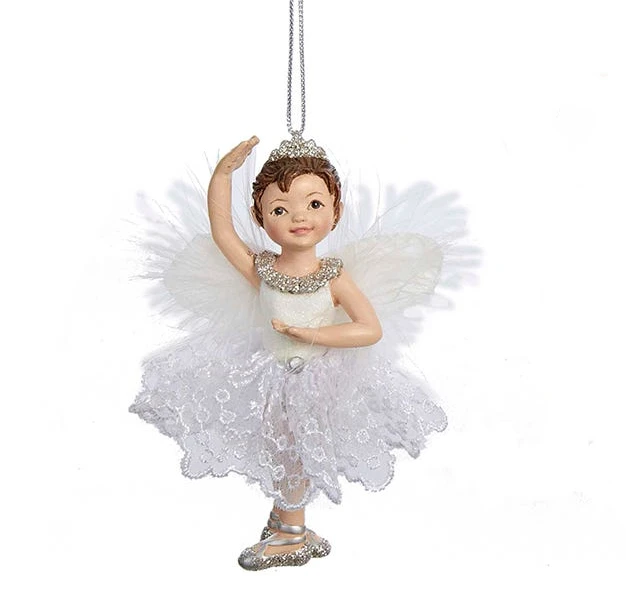 Kurt Adler White And Silver Little Ballerina Ornament - 5 Kurt Adler White And Silver Little Ballerina Ornament - - Image 3