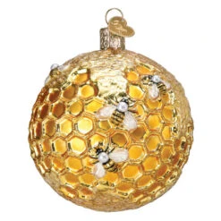 Bee Blessed Round Glass Ornament