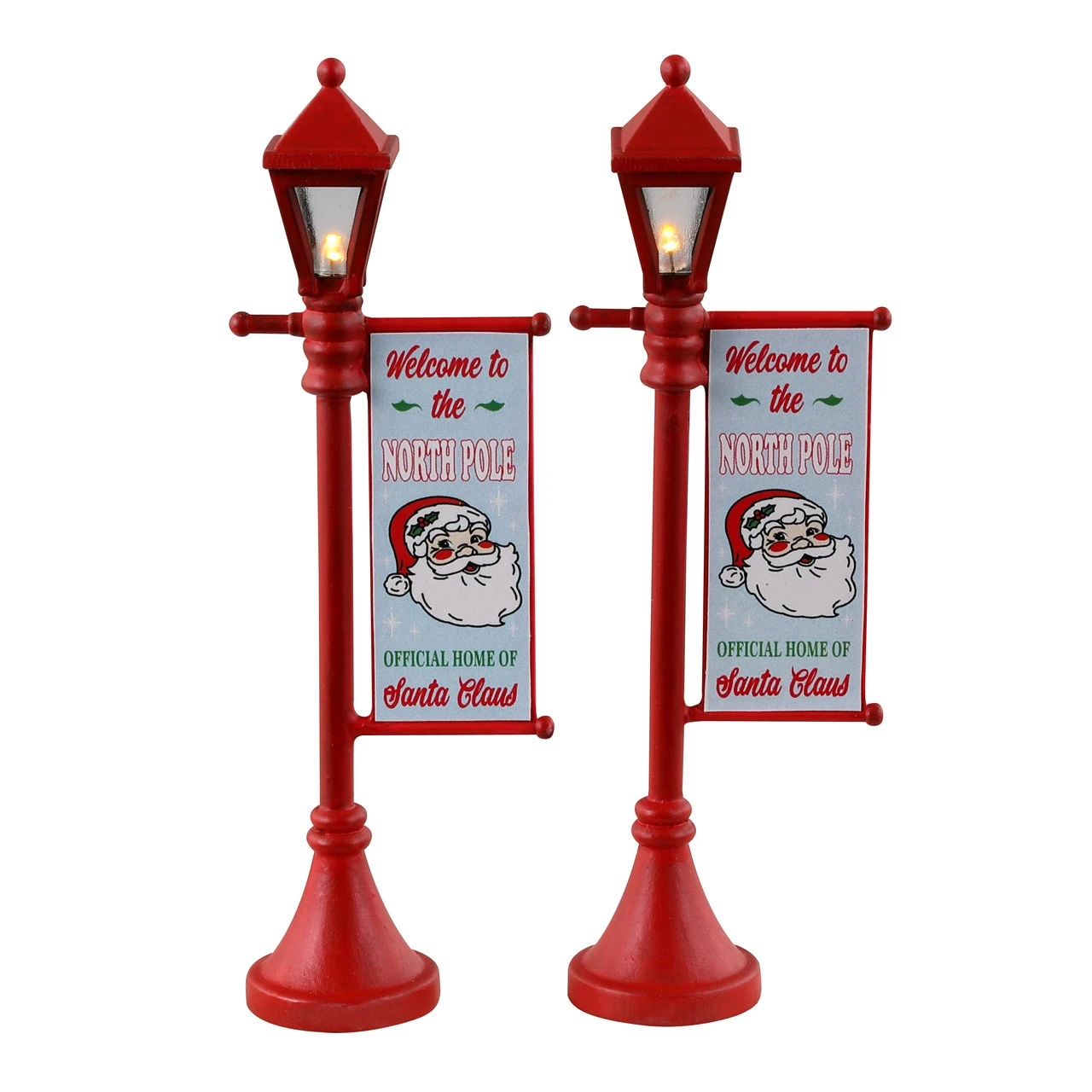 Lemax North Pole Lamppost - 2 Piece Set 3 Lemax North Pole Lamppost - 2 Piece Set