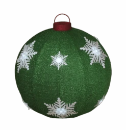 Lighted Collapsible Ball Ornament- 30 Inches In Diameter - Green